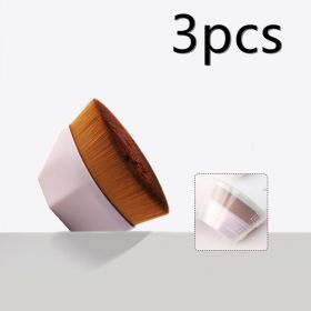 Foundation Brush BB Cream Makeup Brushes Loose Powder Brush Flat Kit (Option: 3pcs Pink With Box)